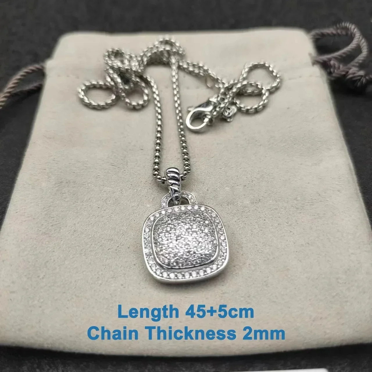 High quality stylish 925 silver DY pendant necklace for everyday wear