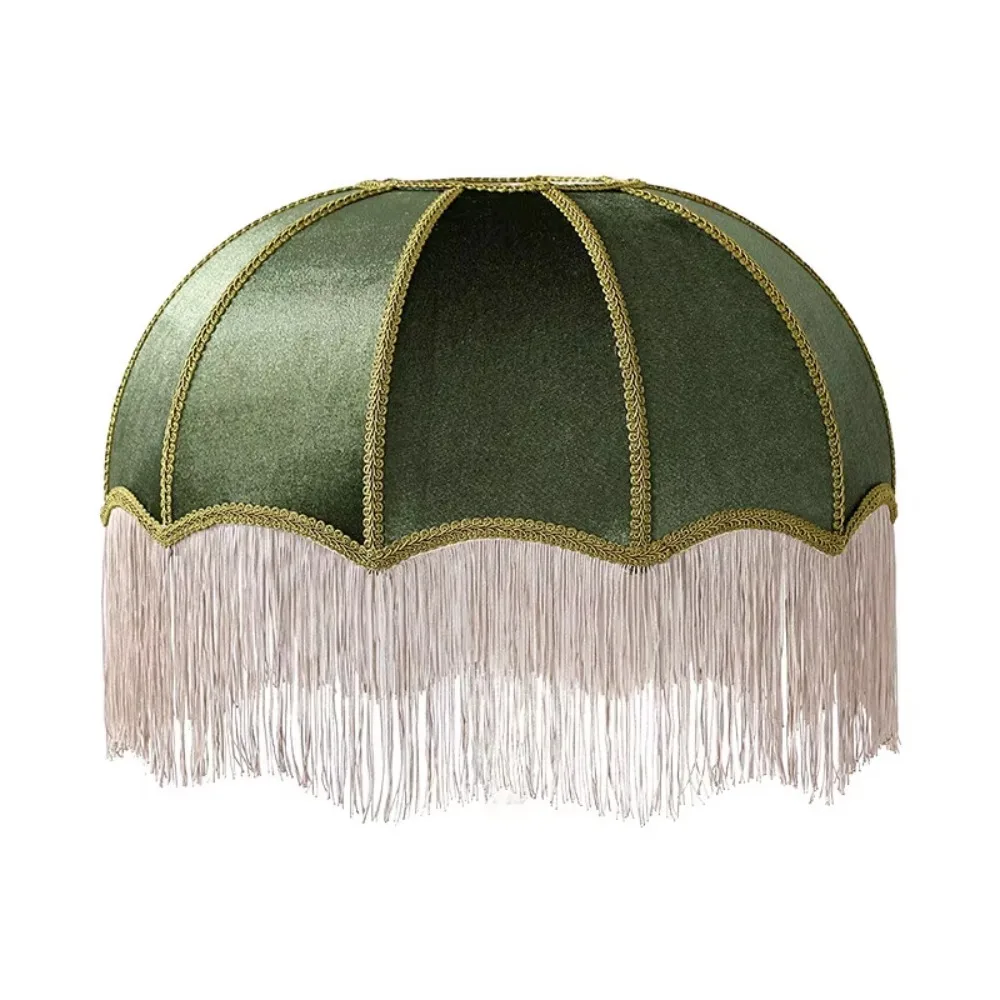 20CM 25CM 30CM Fabric Lampshade European-style Easy To Replace Tassels E27 Lampshade Premium Feel Vintage Style 20CM 25CM 30CM