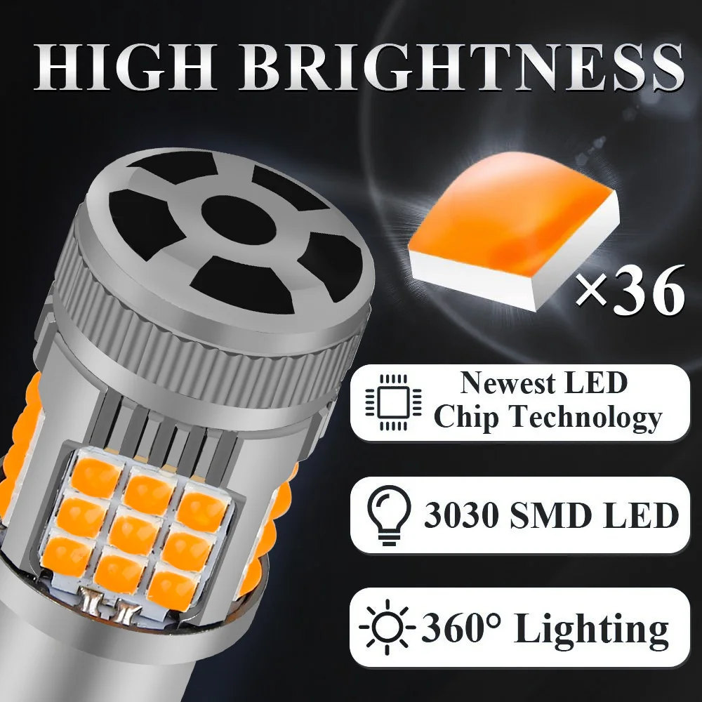 2 قطعة سيارة LED بدوره أضواء الإشارة لمبات مؤشر الاتجاه مصباح لمبات العنبر الجبهة/الخلفية لبيجو 204 205 206 208 CC SW فان #5