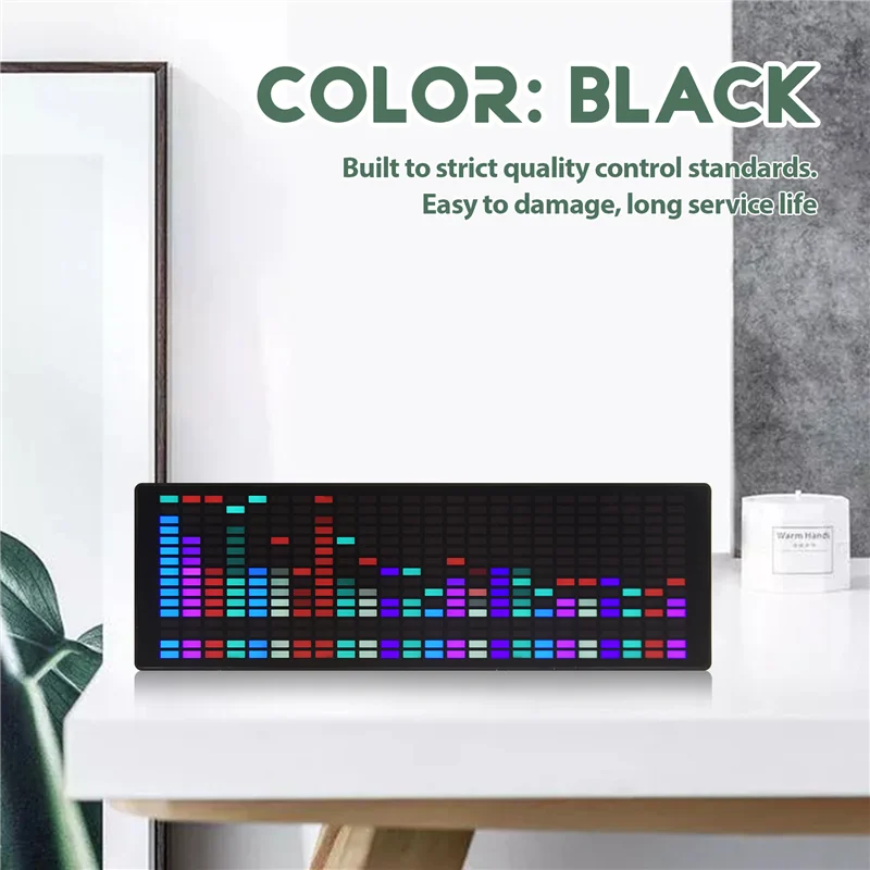 

B50B-LED музыкальный спектр ритм огни голосовой датчик 1624 RGB атмосферный индикатор уровня с дисплеем часов