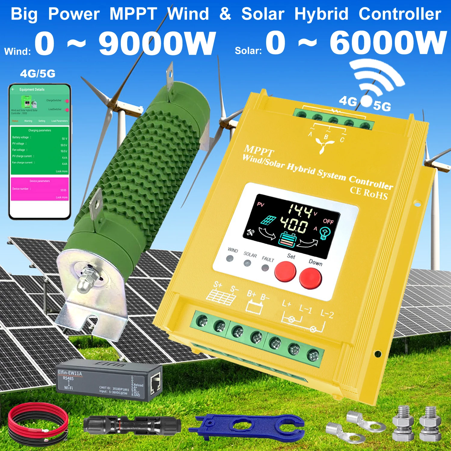 3000W 5kw10kw 12V 24V 48V Powerful Wind Solar Hybrid Controller Boost Charge With Dump Load Home Wind And Solar Hybrid System