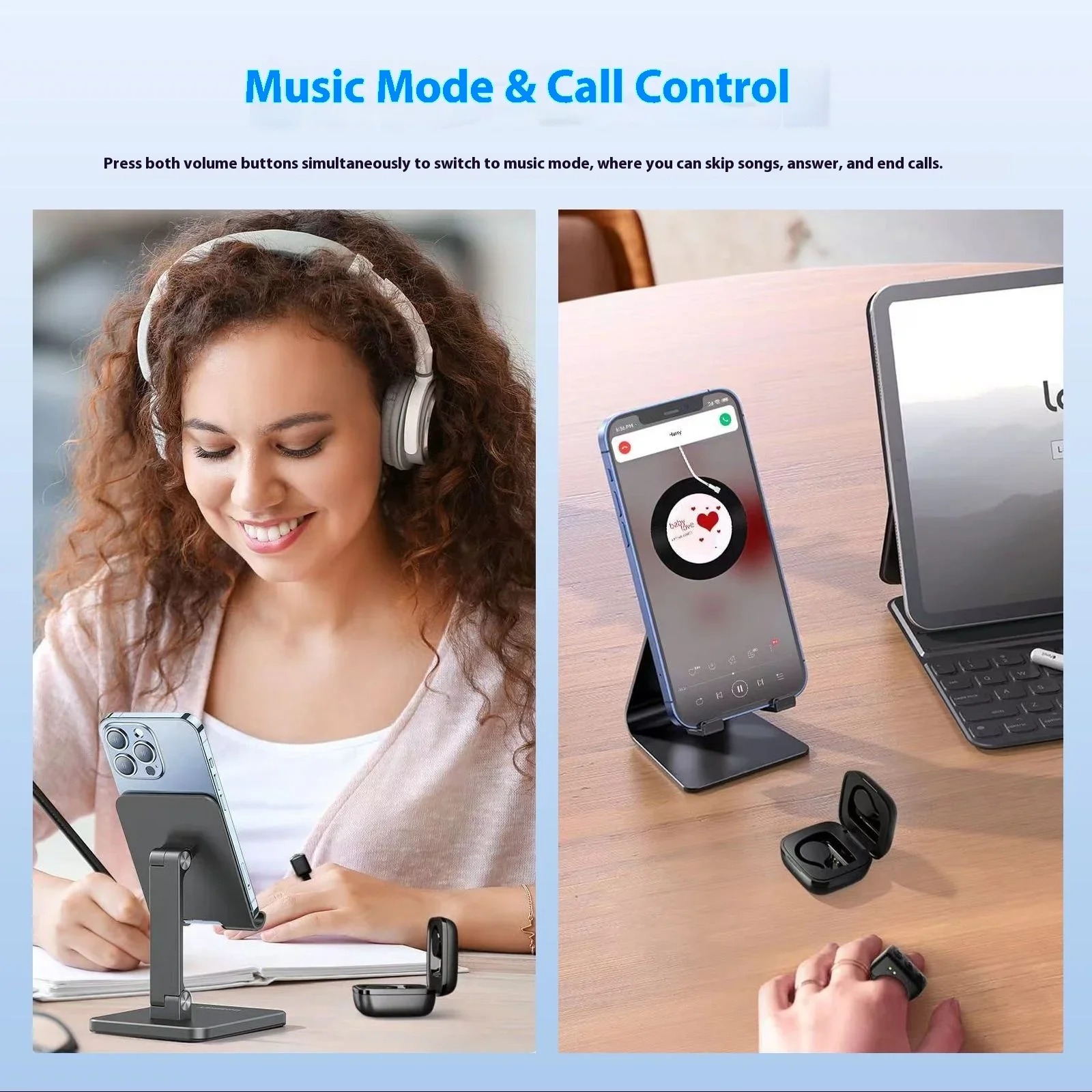 D01Pro Ring Mouse TikTok Ponsel Bluetooth Kamera Video Remote Control Smart Ring Ring E-book Kindle Pembalik Halaman Novel