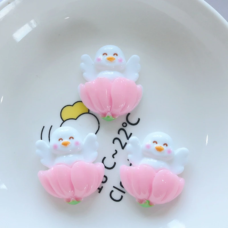 10Pcs New Cute Resin Mixed Little Swan Duck Series Flat Back Fit Phone Deco Parts Embellishments For Hair Bows Accessories view 4