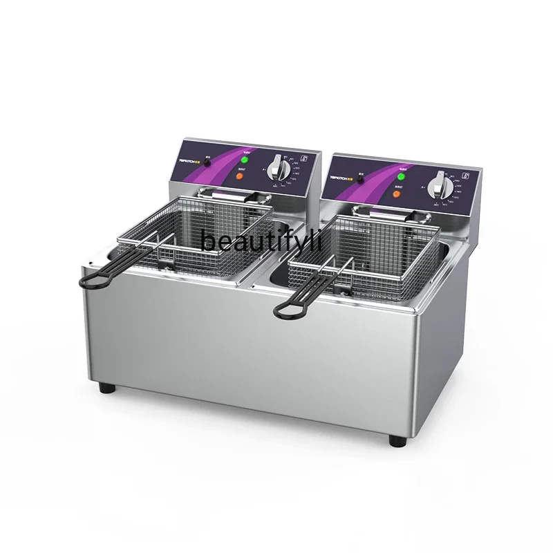 

A38 Commercial double cylinder electric fryer, French fries, fried chicken chops, frying machine, frying machine