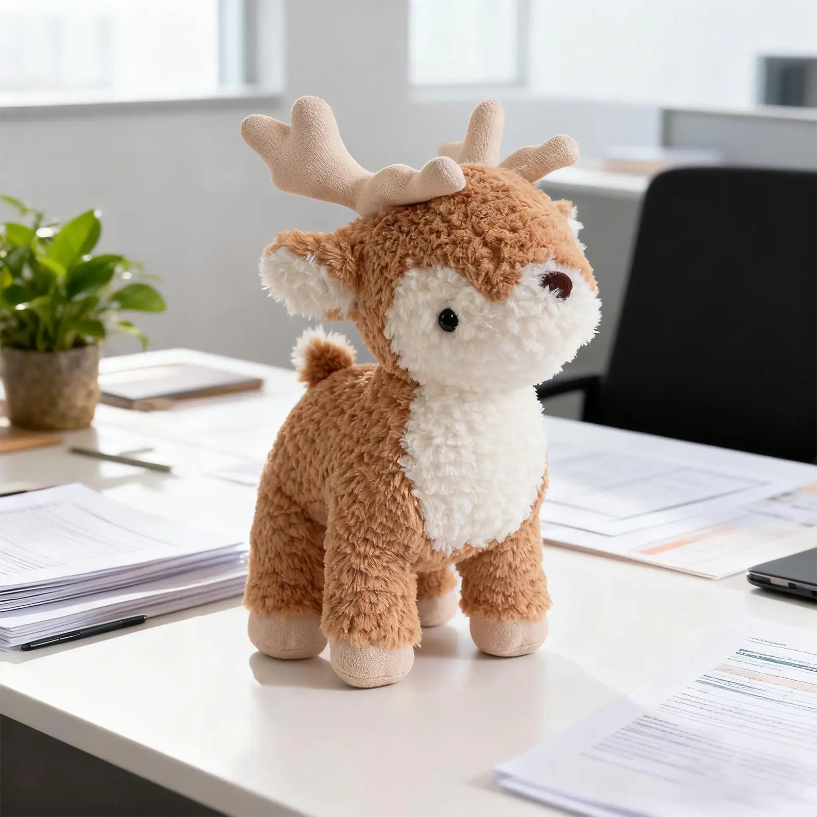 

25cm Reindeer Stuffed Animal - Plush Deer Doll Figure Toy for Kids Adults, Gift for Girlfriend Valentine Birthday