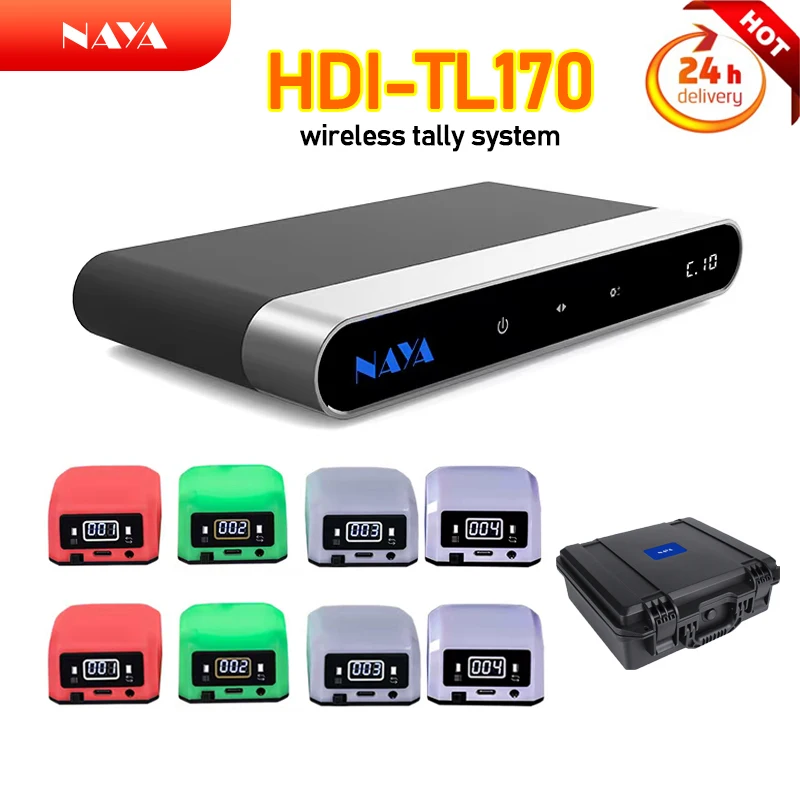 

NAYA Wireless Tally System HDI-TL170 4/6/8 Tally Light 2000M Transmission Distance for Sony Blackmagic Design Avmatrix Switcher