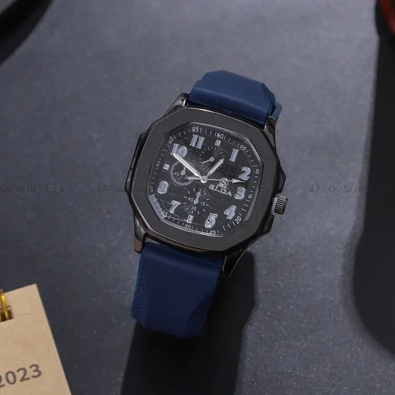 Luxury Brand Square Silicone Strap Quartz Watches Simple Sport Style New Style Mens Watches  for Outdoor Sports  Reloj Mujer