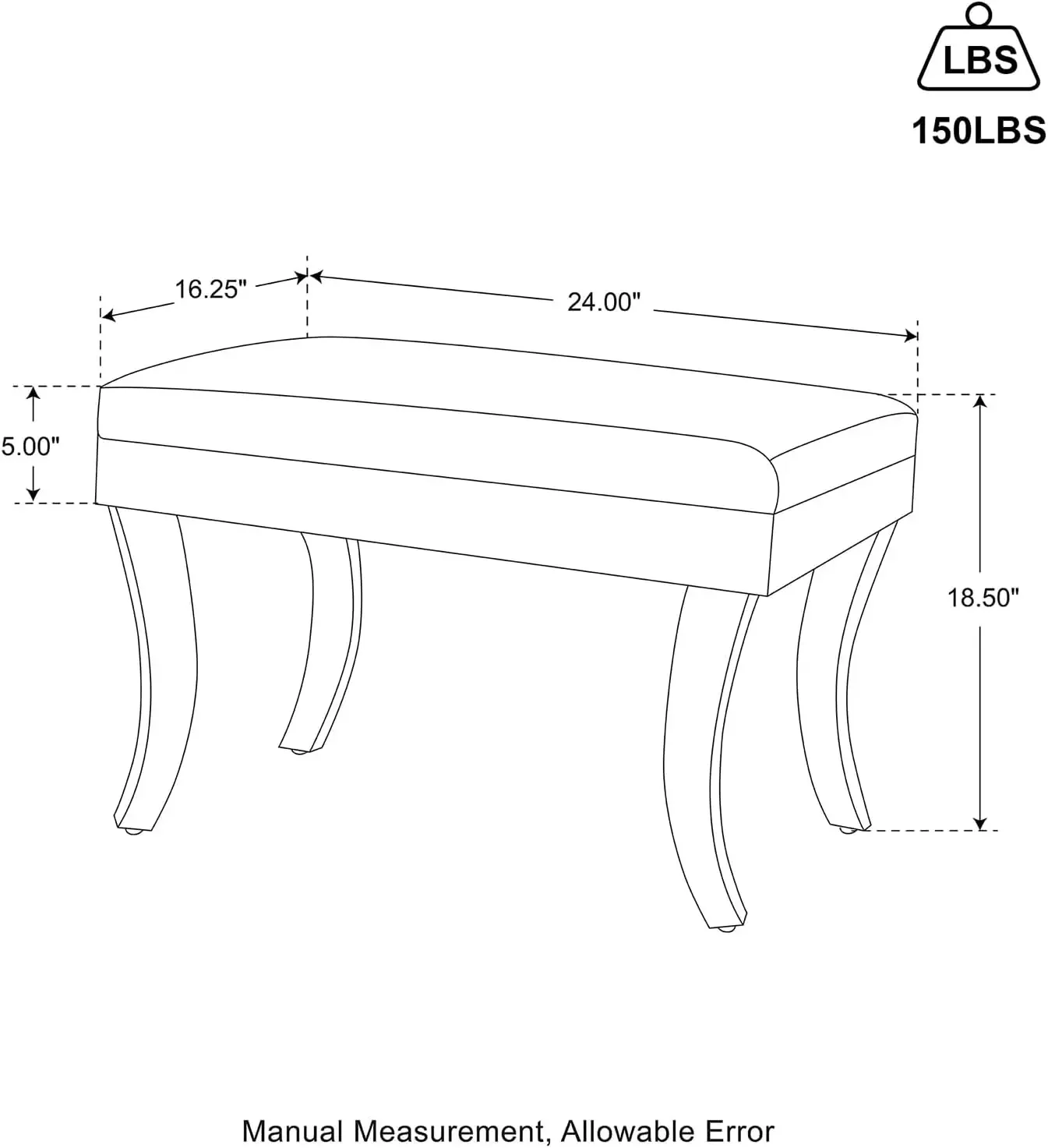 Modern Style White Faux Fur Ottoman Footrest Stool Vanity Stool with Acrylic Legs Accent Bench for Bedroom