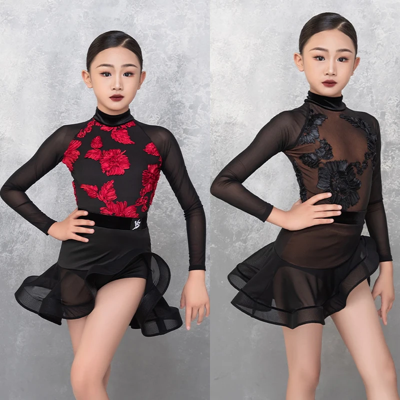 

Детские костюмы для бальных танцев, детские костюмы для латинских танцев самбы, одежда для соревнований по латинским танцам для девочек, SL11718