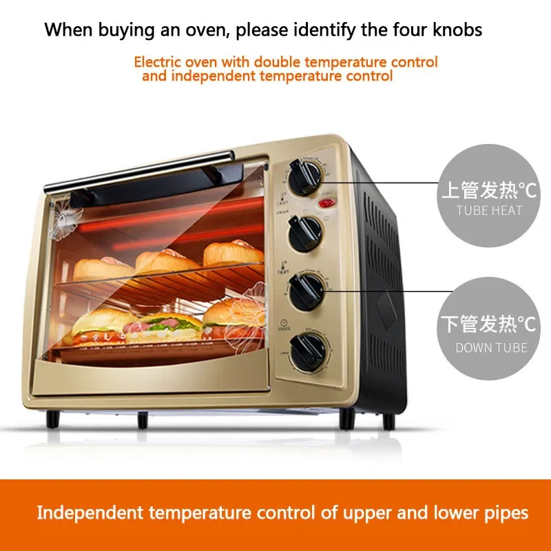 Domowy piekarnik do pizzy 220 V 1500 W Domowy elektryczny piekarnik do pizzy 4-warstwowy Profesjonalny elektryczny piekarnik do pieczenia ciasta/chleba/pizzy z Ti