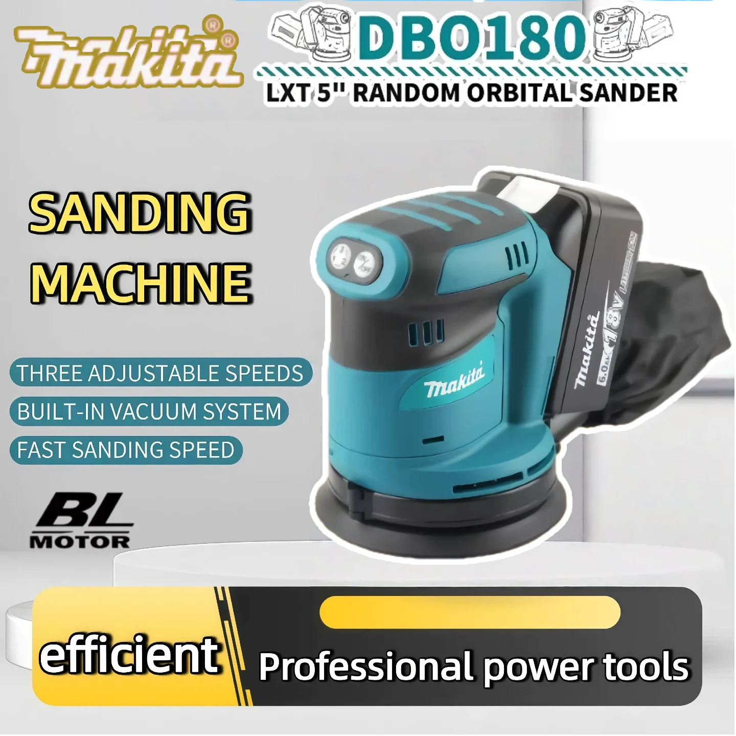 

Makita DBO180Z Brushless Rechargeable Disc Random Orbital Sander Cordless Woodworking Sanding Putty Polishing Bare tools