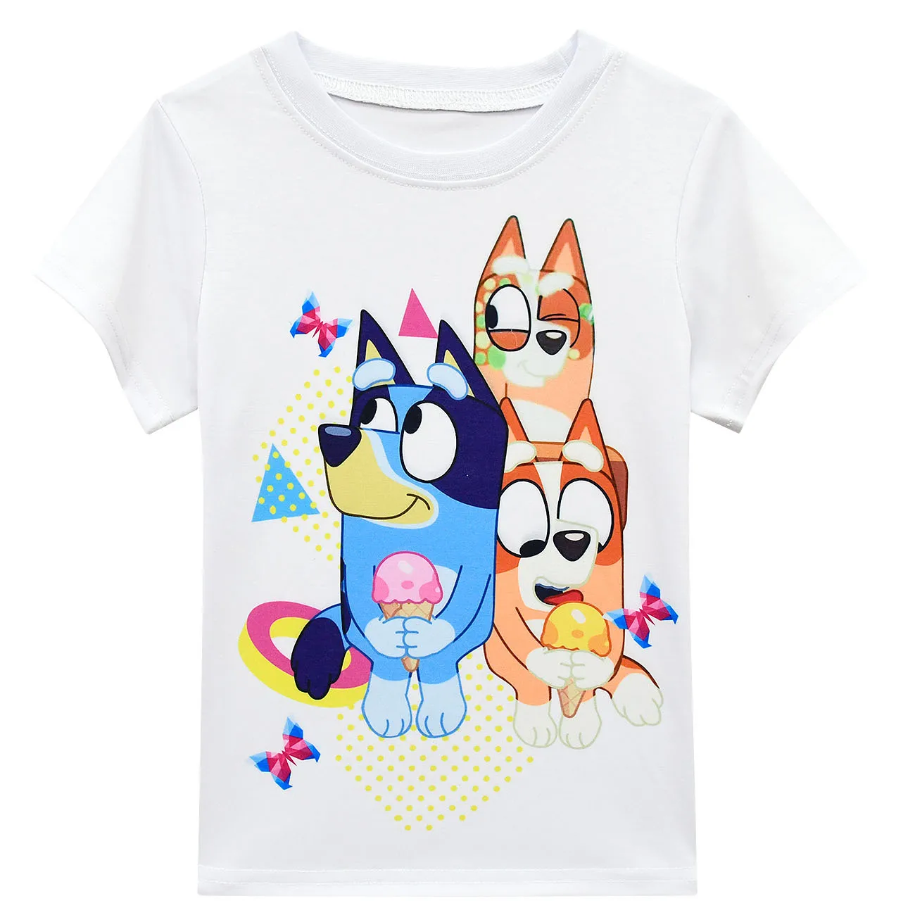 Bluey vestito per bambini europa e stati uniti bianco manica corta Spot Cartoon carino gonna a pieghe borsa regalo di compleanno della ragazza