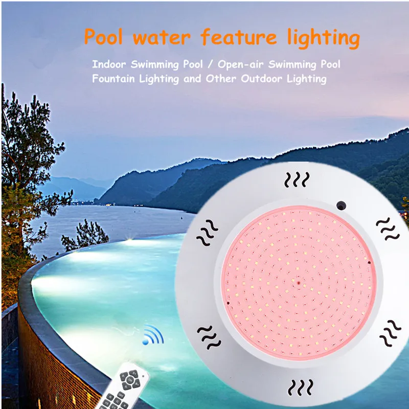 

Resin Grouted Pool Light Led Underwater Lamp Color Changing Pool Spotlights Super Bright IP68 AC12V RGB Fountain Lighting 18W