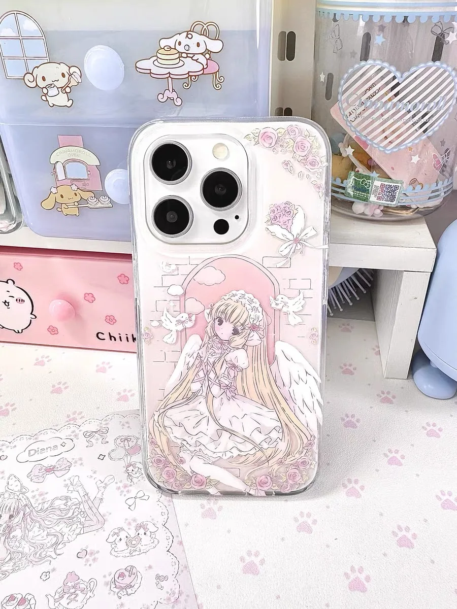 

Original design bride series dreamy double-layer printed pearl mobile phone case, suitable for iPhone