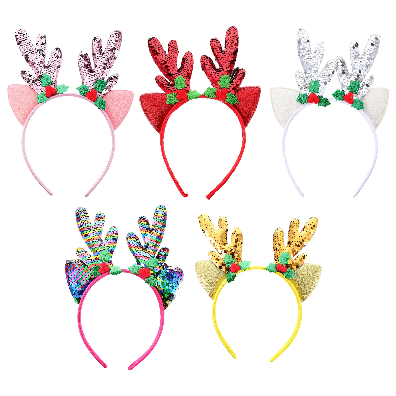 

5Pcs Christmas Antler Headb s Sequins Hair Hoop Headdress Deer Horns B Party Accessories Christmas Hair Accessories