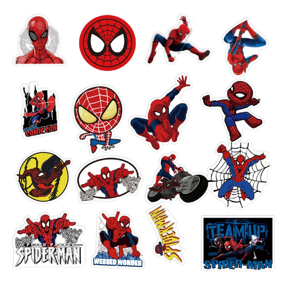 10/30/50PCS Disney Cartoon Spiderman Graffiti Stickers Cool Decals Waterproof Skateboard Laptop Motorcycle Kids DIY Sticker Toy