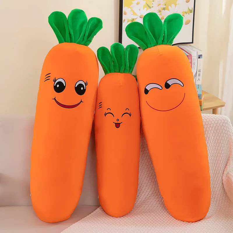 Длинная морковная плюшевая подушка для тела, обнимающийся зажим для сна для взрослых и детей, мягкая мягкая игрушка для облегчения тревоги