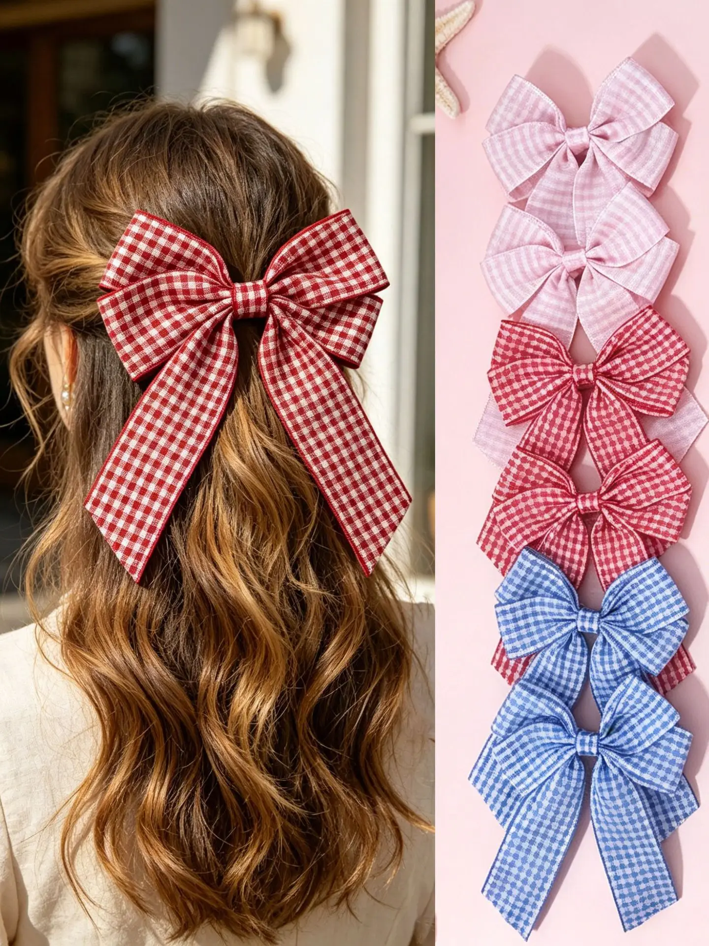 30pc Tartan Plaid Bow Hair Clips British Checkered Long Tassel Hairgrips for Women And Girls College Style Hair Accessories Bulk