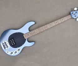 4 Strings Metal Silver Electric Bass Guitar with Maple Fretboard,Can be Customized