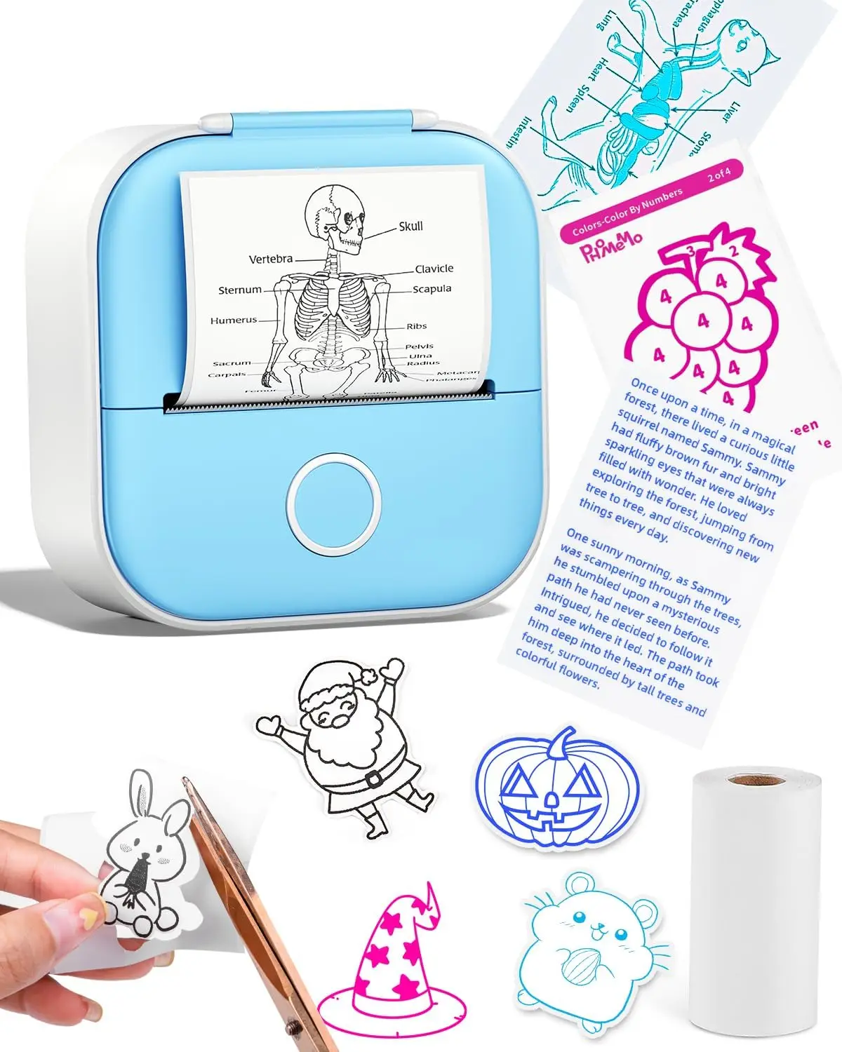 

Mini Sticker Printer, Inkless Bluetooth Thermal Label & Photo Printer, Pocket-Sized Wireless for Journaling, Scrapbooking & Study Notes