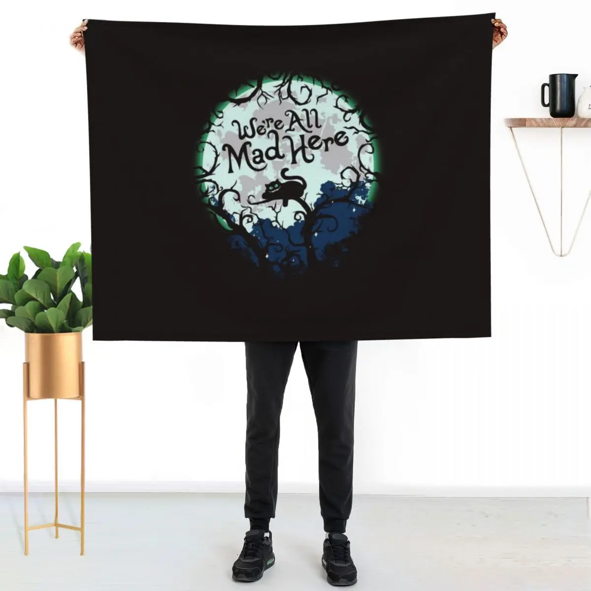 We're All Mad Here. Throw Blanket Sofa Quilt Luxury Throw wednesday Decorative Sofas Thermals For Travel Single Blankets