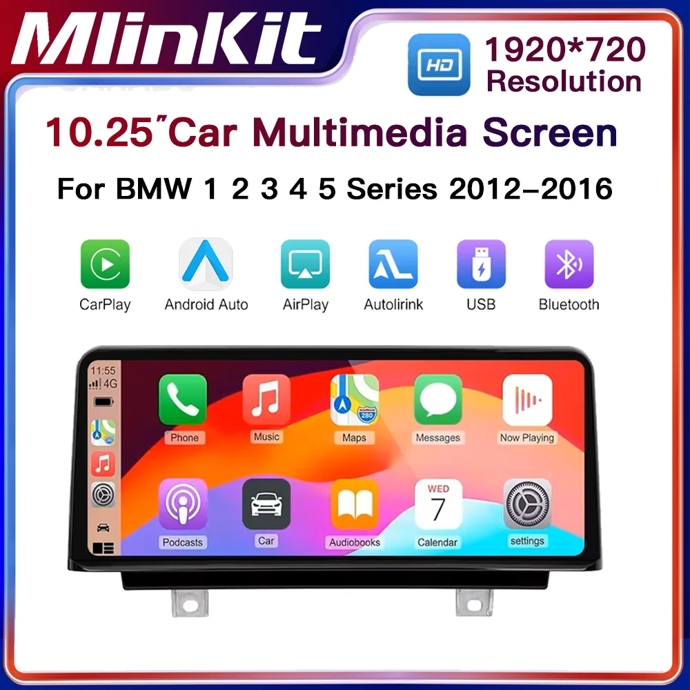 10,25 Drahtlose  CarPlay Android Auto Multimedia Display Bildschirm Für BMW 1 2 3 4 5 Serie F10 F20 F21 F22 f30 F31 F32 F34 F36