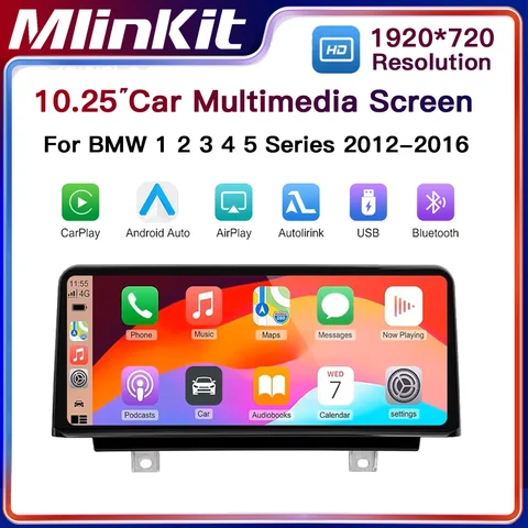 10,25 Drahtlose CarPlay 안드로이드 자동 멀티미디어 디스플레이 Bildschirm Für BMW 1 2 3 4 5 시리즈 F10 F20 F21 F22 f30 F31 F32 F34 F36
