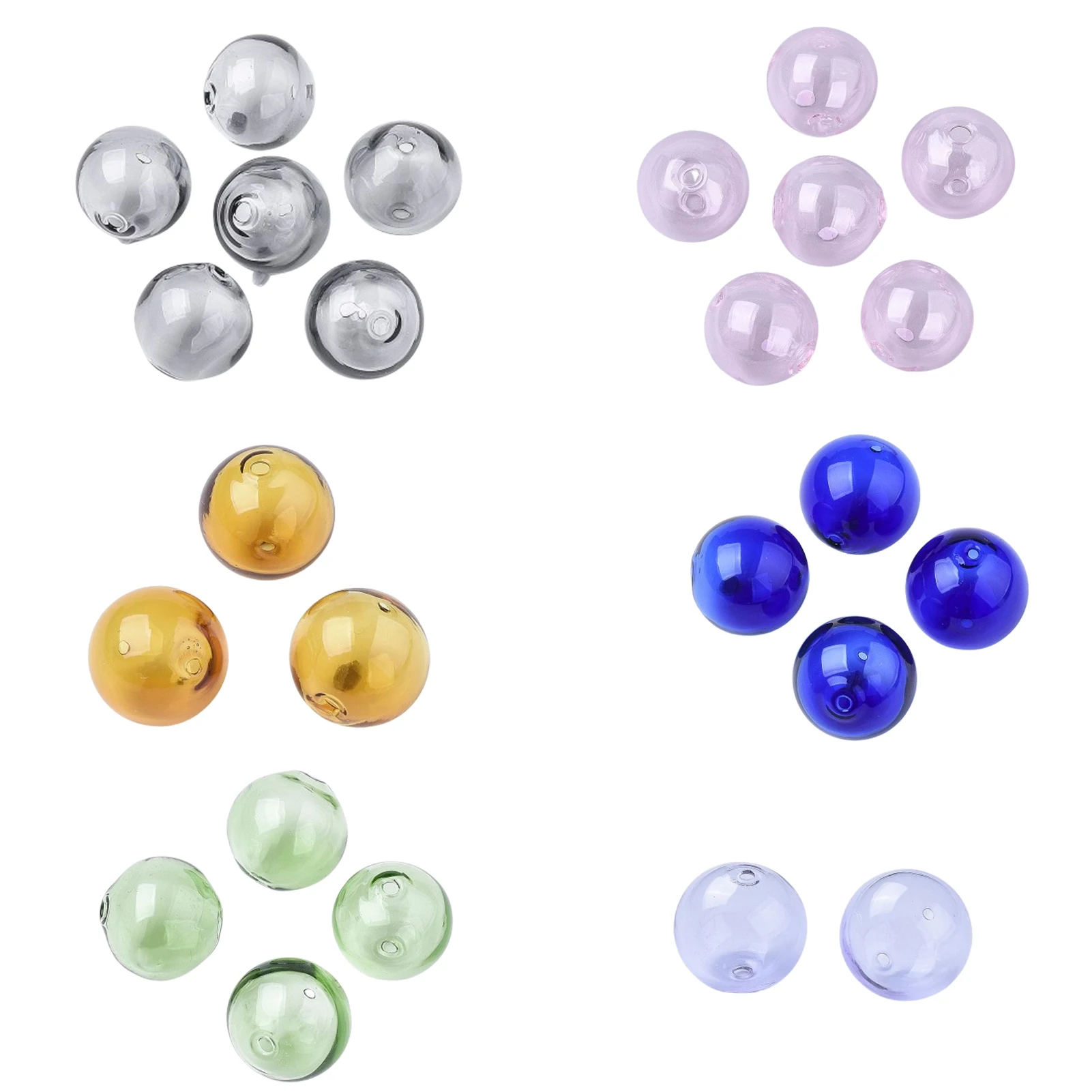 

100pcs 16x16mm Handmade Blown Glass Beads Round for DIY Jewelry Necklace Earring Crafts Supplies