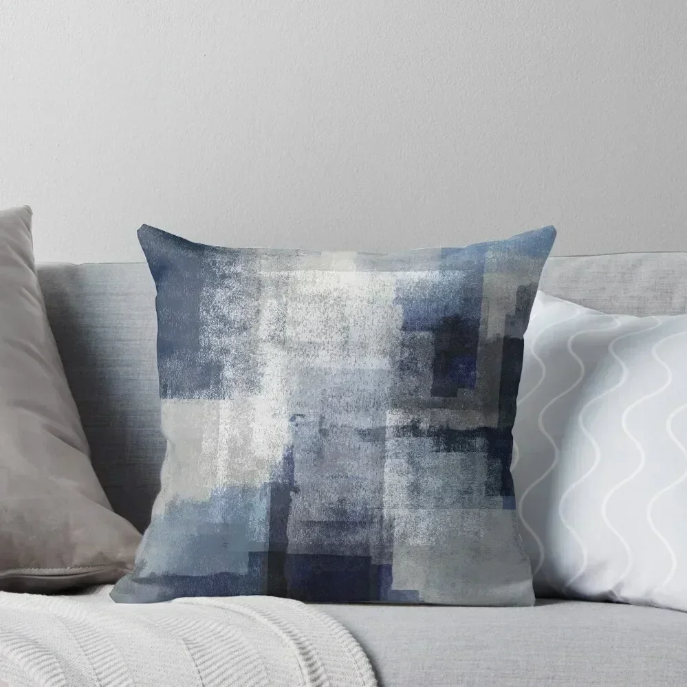 

Surfaces 7 Blue on Gray Throw Pillow Marble Cushion Cover Luxury Room Decorative Cushions Room decorating items pillow