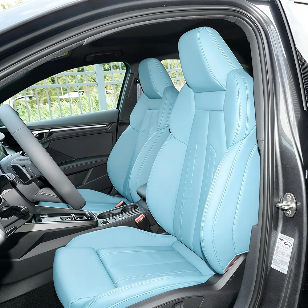 

Custom Car Seat Cover For Audi A3 8Y Sportback Sedan 2021-2026 PU Leather Seat Cushion Full Surrounded full set Car Seat Cover
