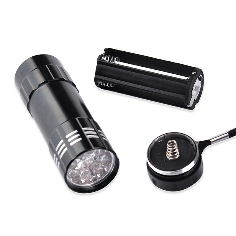 Powerful Uv Light 9 Led Flashlight Detect Uv-sensitive Materials Uv Flashlights Detector Portable And Convenient Mini Size