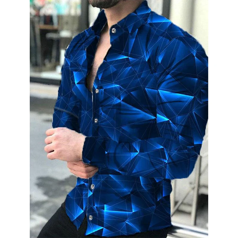 Hawaii New Men Skull Long Sleeve Shirts Tops Social Print Fashion Luxury Floral Clothing Casual Plus Size Y2k Tees Streetwear