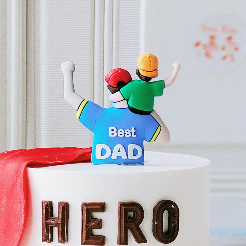 Super Dad Cake Topper Love Dad Father Birthday Cake Topper for Father\'s day Daddy Birthday Party Cake Decorations Gifts