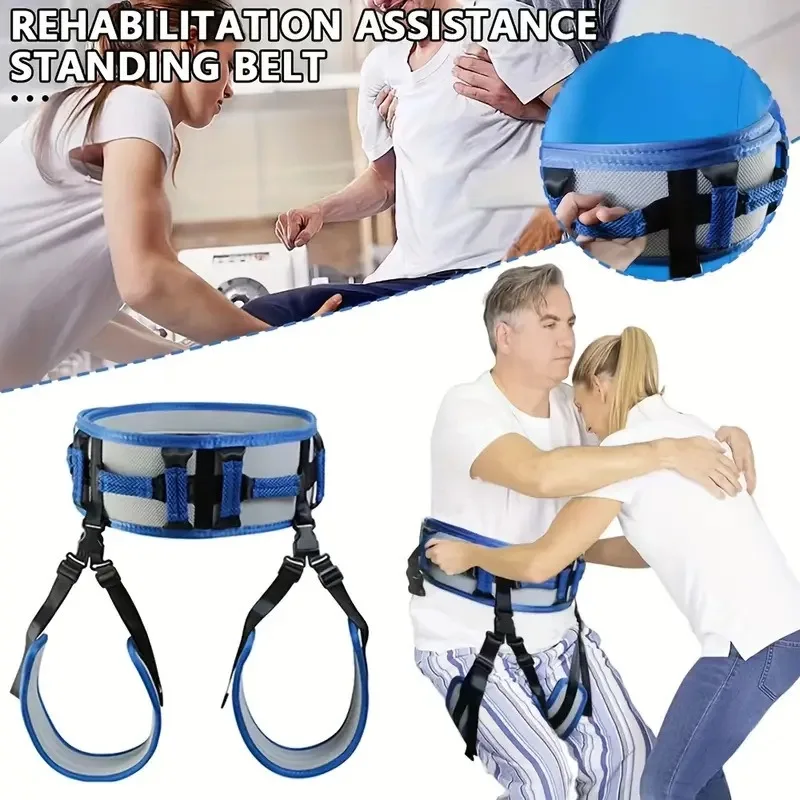 Patient Stands Up, Rehabilitation Assistance, Belt Transfer, Hemiplegia Training, Standing Up, Belt Transfer, Standing Up