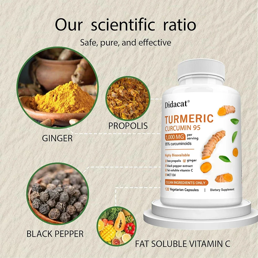 Extra Strength Turmeric Curcumin with Black Pepper, Supports Healthy Inflammation Response, Joint Flexibility & Immune Support