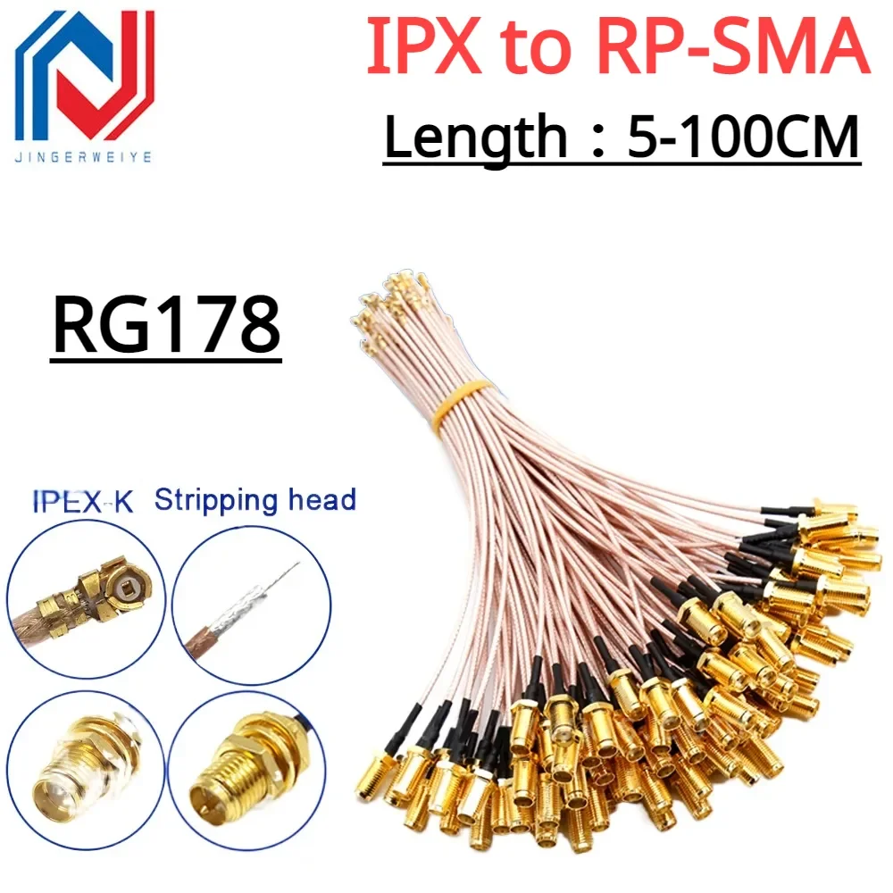 

Extension Cord U.FL IPX to RP-SMA Female Connector Antenna RF Pigtail Cable Jumper for PCI WiFi Card RP-SMA Jack to IPX RG178