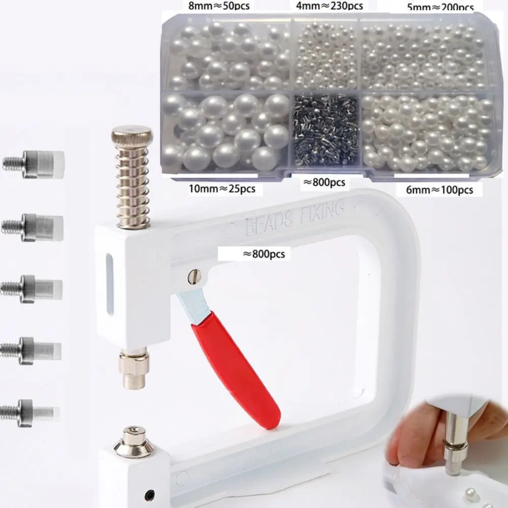4-10mm Pearls Pearl Setting Machine Set DIY Crafts Rivet Fixing Pearl Setting Set 4 Claw Nails Rivet Studs