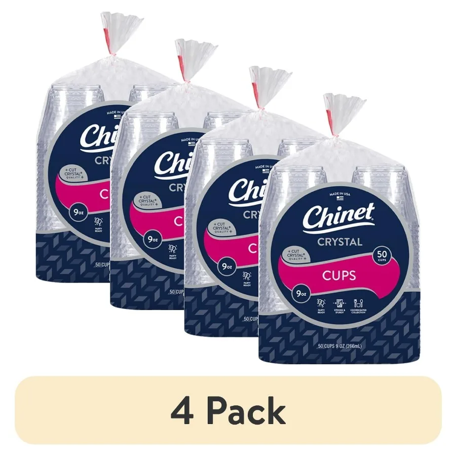 4 pack Crystal® Premium Disposable Plastic Cups Clear 9 oz 50 Count