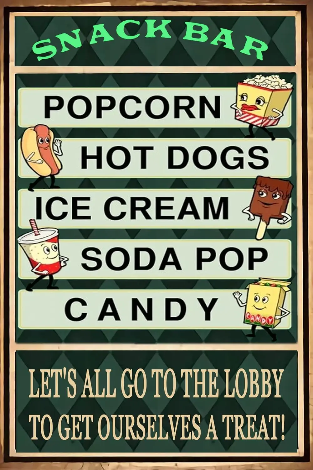 Nostalgic Film Movie Cinema Home Theater Snack Bar Tin Sign Unique Game Retro Room Decor Metal Sign Outdoor Indoor Wall Pan sign