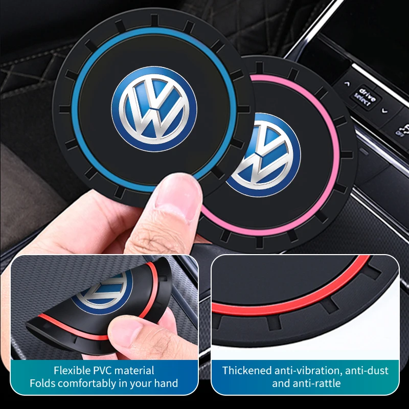 Cup Holders For Volkswagen VW 2pcs Car Cup Holder Anti Slip Insert Coasters Pads Accessories Polo Jetta Sagitar Magotan Passat B view 2
