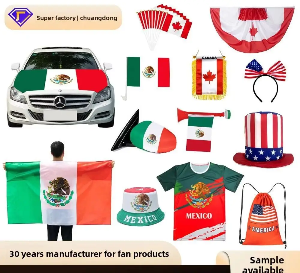 

2026 W-C Hand Waving Flag Fan Scarf Cheering Props Jersey Banner Custom Decoration