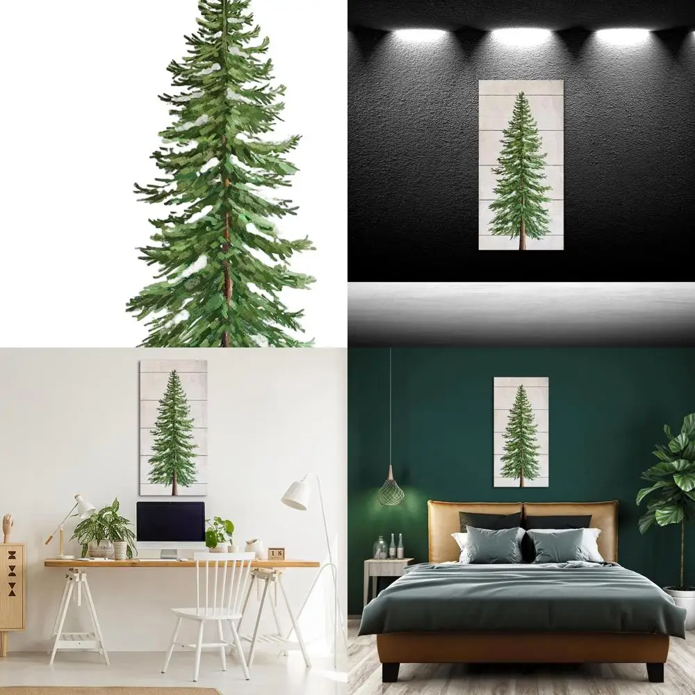 

Retro-Style Vintage Christmas Tree Canvas, 20x40in, Botanical Winter Scene, Ready-to-Hang Wall Art Decor