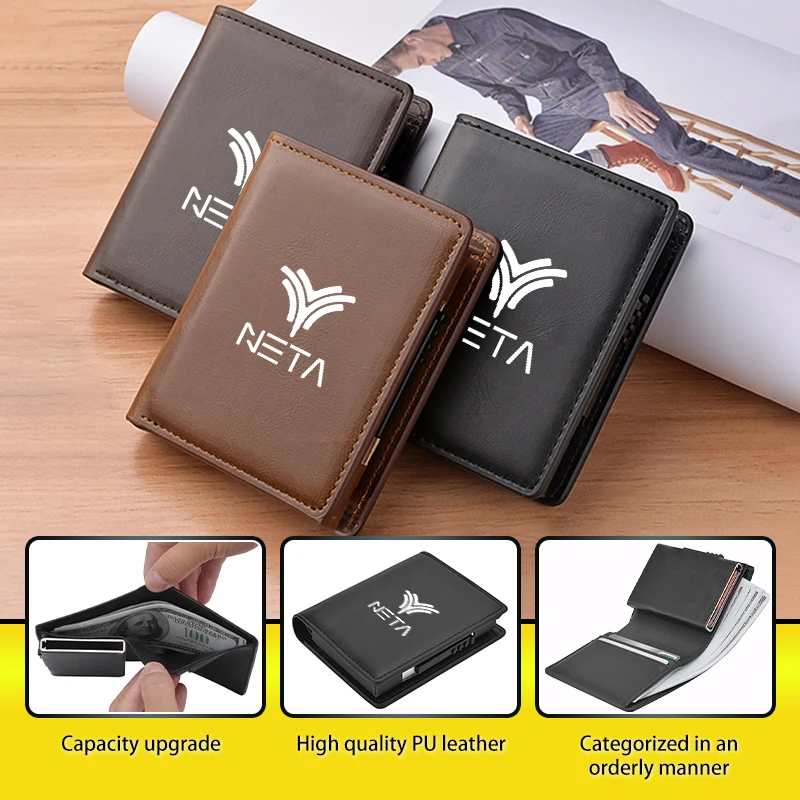 شعار السيارة حامل بطاقة الائتمان حافظة جلدية متعددة فتحة للبطاقات محفظة بطاقة الائتمان حافظة عملة المحفظة حامل ل NETA V Nezha U Nezha NO1