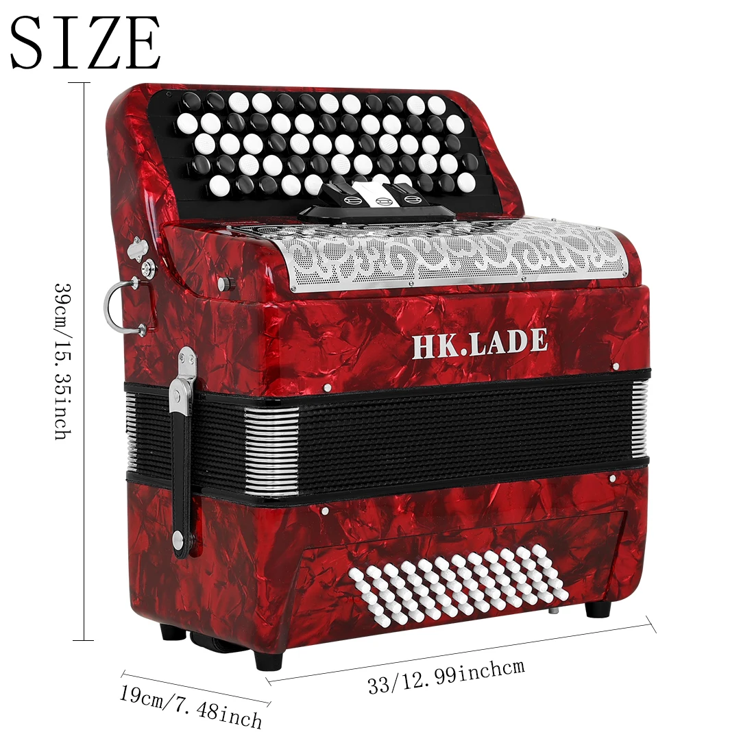 

HK · LADE AH-170 Аккордеон Красный Ультра Легкий корпус Оригинальный тростник Профессиональный звуковой сигнал Bayan Accordion Подходит для начинающих