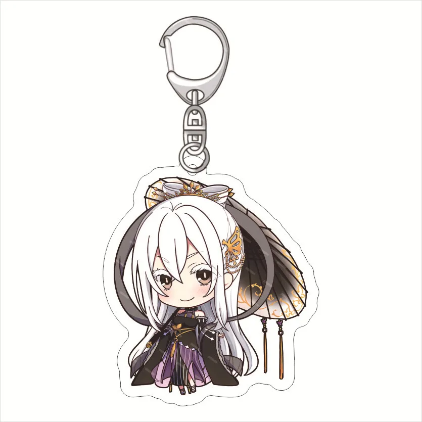 Re:Life In A Different World From Zero Ram Rem Keychains Emilia Pendants Beatrice Keyrings Natsuki Subaru Bag Accessories 6cm