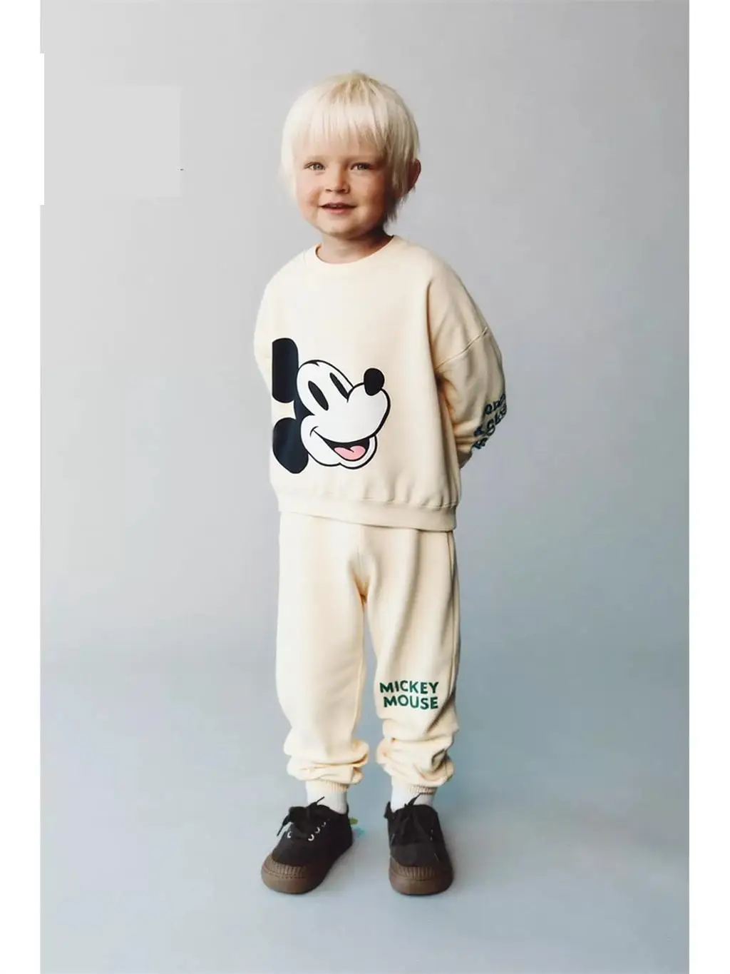 Boys Cartoon Sweatshirts+Pants Mickey Mouse  Tops All-match Pants Spring Autumn Costume Two-piece Casual Sports Outfits For Kid