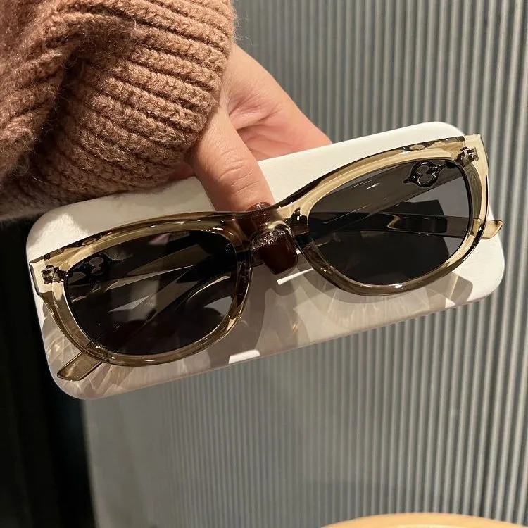 1 STÜCK Olivgrüne Katzenaugen-Sonnenbrille für Damen, lässt Ihr Gesicht kleiner aussehen, konkave Form, Sonnenschutz, Street Shot-Sonnenbrille