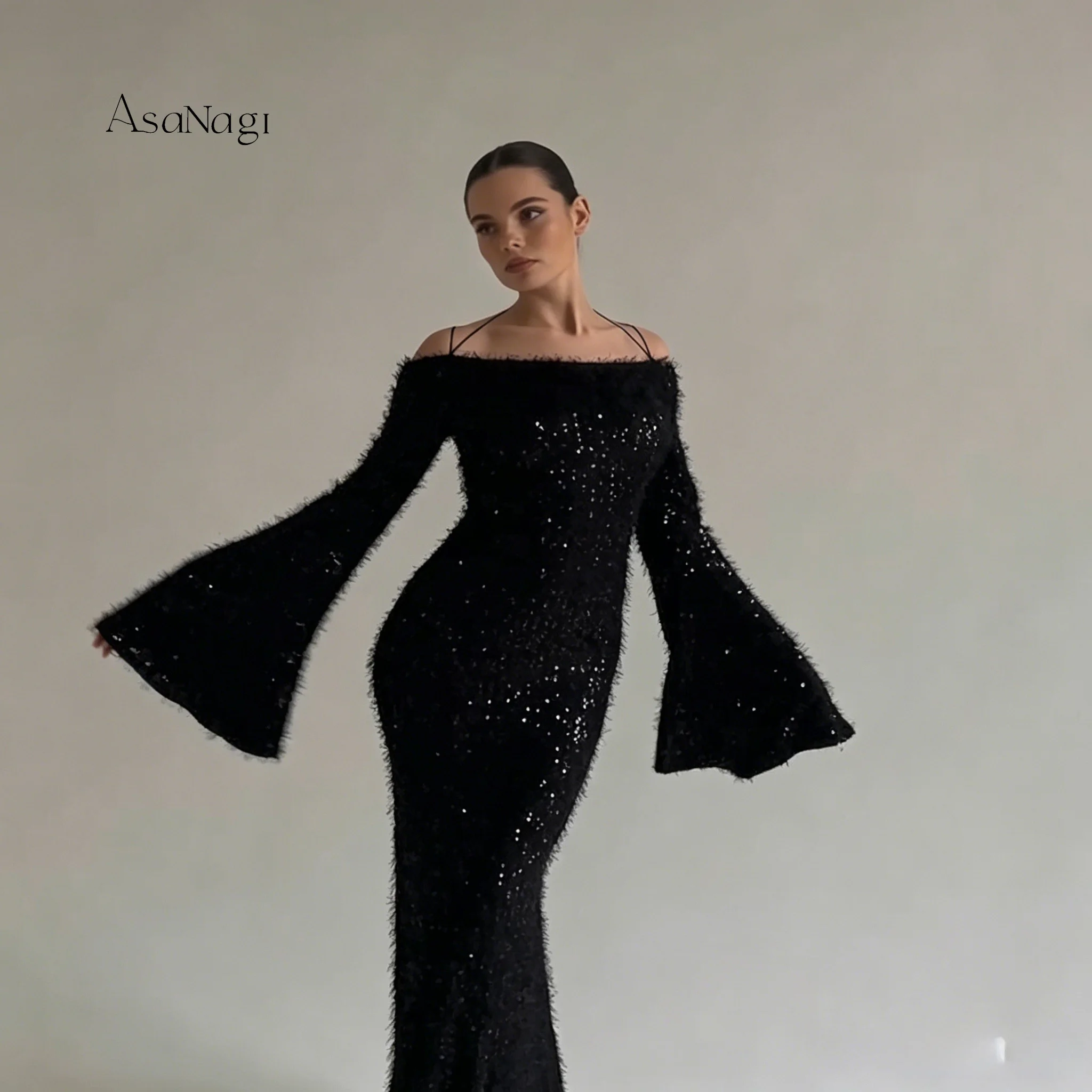 

Designer-Style Black Strapless Mermaid Gown for Women Sleeveless Dazzling Rhinestones Exquisite Beadwork Evening Dress