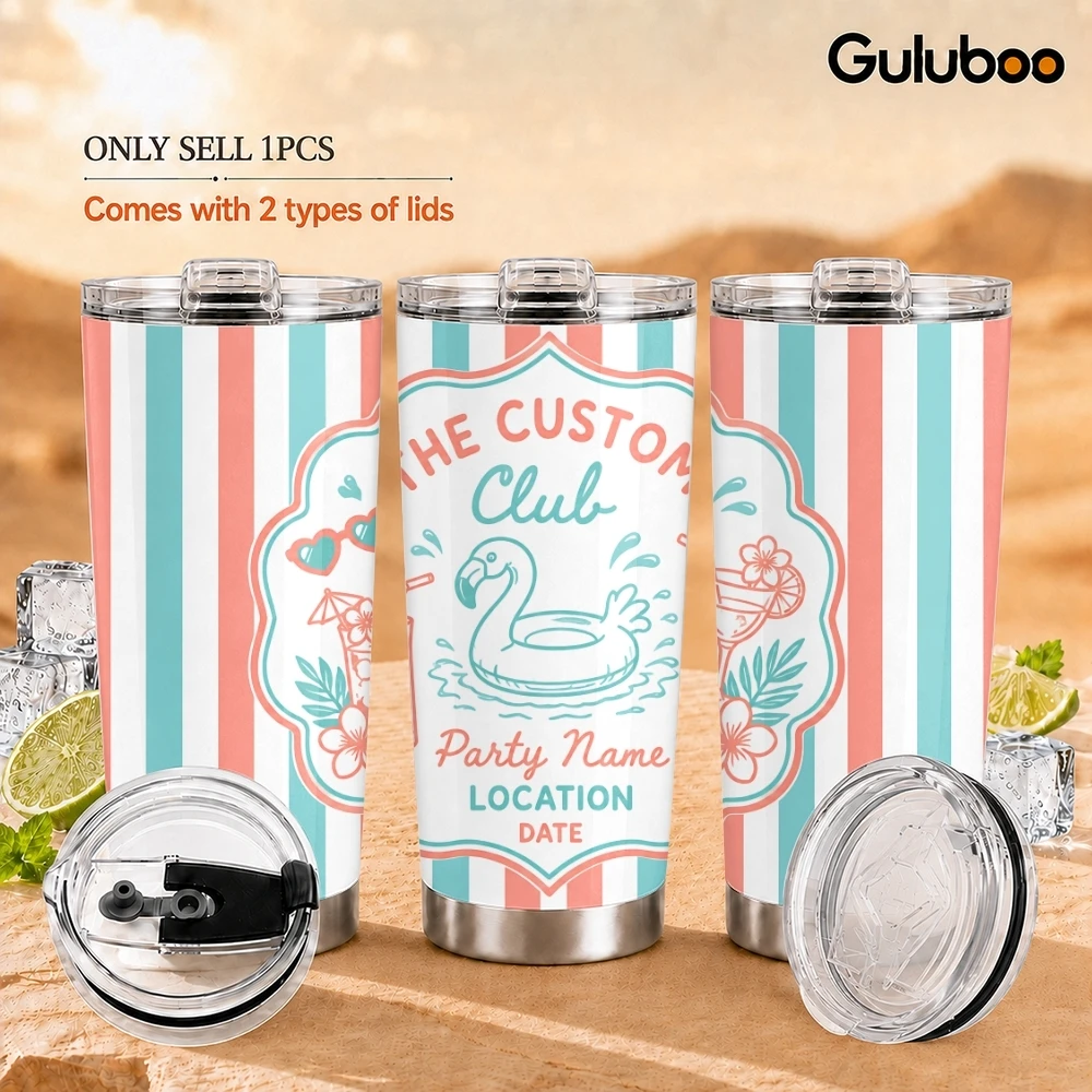Personalized Beach Vacuum Flasks 20oz Long Lasting Hot Cold Drinks Container Leakproof Stainless Steel Cup&Straw&Travel Gift