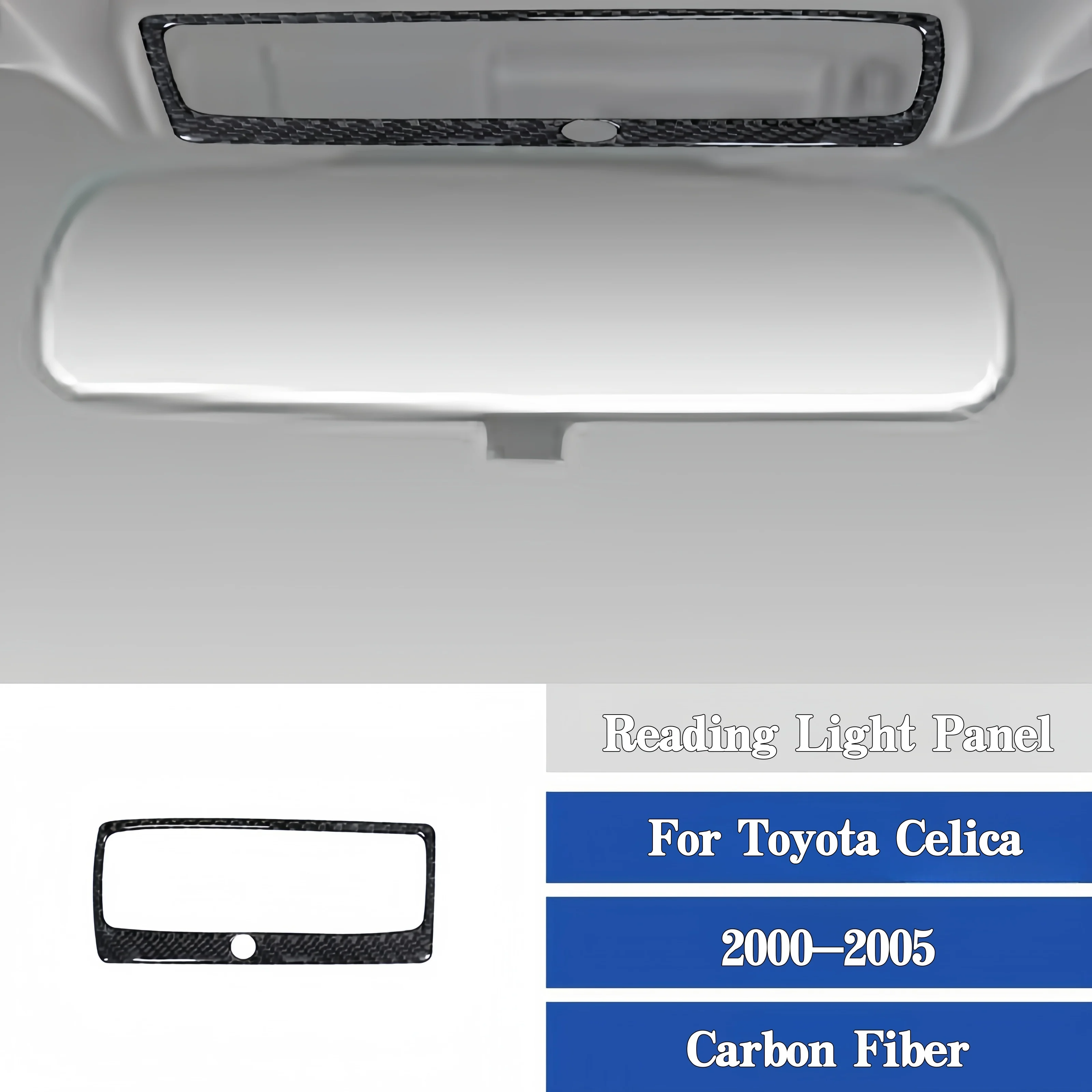 

For Toyota Celica 2000-2005 Carbon Fiber Car Reading Light Panel Frame Trim Cover Decoration Sticker Interior Accessories
